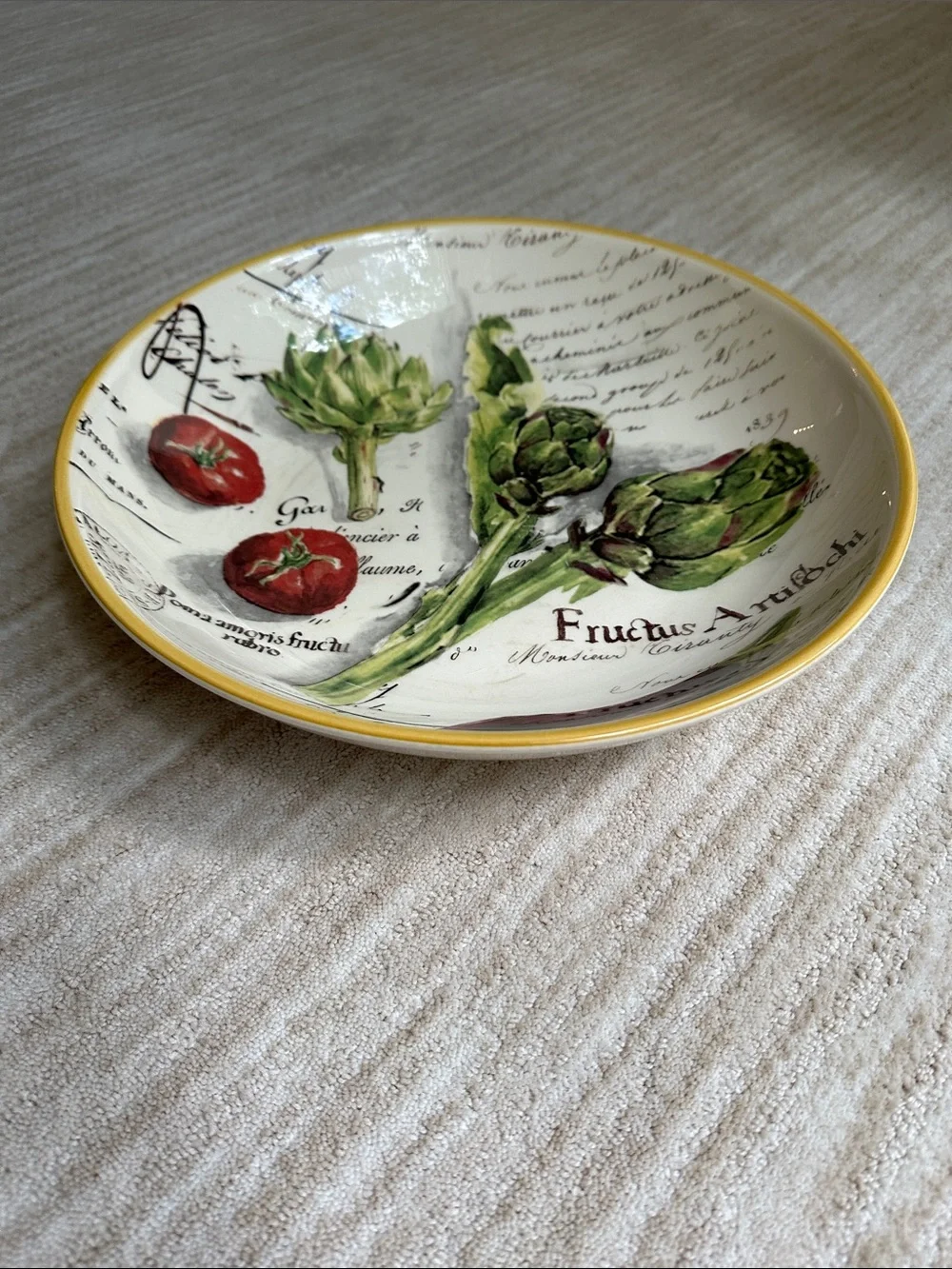 EUC Williams Sonoma 13” Pasta Serving Bowl Marche Marc Lacaze Artichoke Eggplant